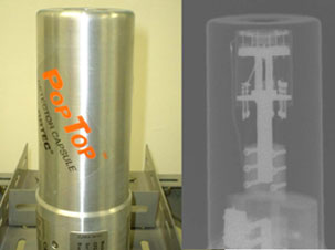 Si検出器とその検出器部分をAm-241を用いて撮影した透過写真